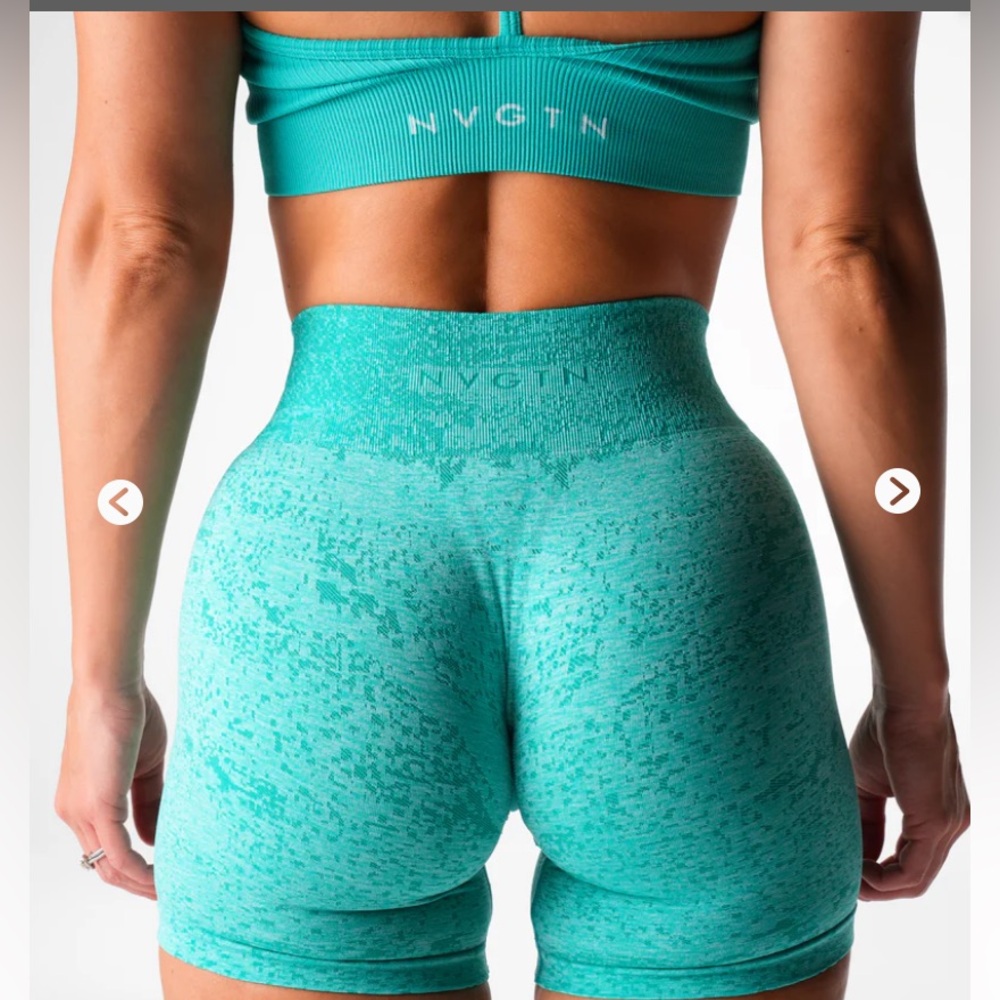 NVGTN Turquoise Digital Seamless Shorts - Med/Lg 🔥 New without tags